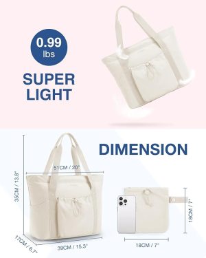 Tote Bag for Women, Tote Shoulder Bag with Laptop Compartment and Zipper Handbag for Travel, Work - 图片 5