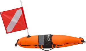Inflatable Float Signal Board for Freediving, Scuba Diving, Dive Flag, Hi-Visibility Orange, Reflective Strip, D-Rings - 图片 3