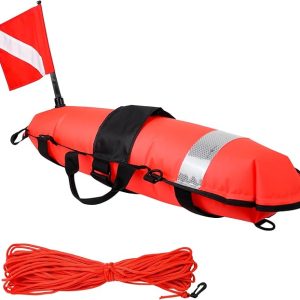 Luwint Hi-Vi Inflatable Dive Float Buoy and 5ft Surface Marker Buoy