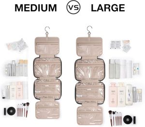 Toiletry Bag Travel Bag with Hanging Hook, Water-resistant Makeup Cosmetic Bag Travel Organizer for Accessories, Shampoo, Full-size Container, Toiletries (Black, Medium) - 图片 2