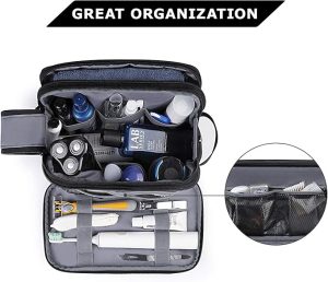 BAGSMART Toiletry Bag for Men, Travel Toiletry Organizer Dopp Kit Water-resistant Shaving Bag for Toiletries Accessories, Door Room Essentials, Black-medium - 图片 4