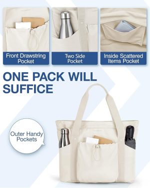 Tote Bag for Women, Tote Shoulder Bag with Laptop Compartment and Zipper Handbag for Travel, Work - 图片 3