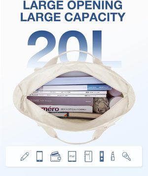 Tote Bag for Women, Tote Shoulder Bag with Laptop Compartment and Zipper Handbag for Travel, Work - 图片 4