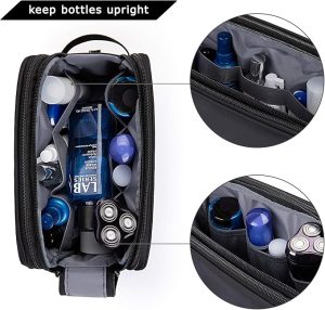 BAGSMART Toiletry Bag for Men, Travel Toiletry Organizer Dopp Kit Water-resistant Shaving Bag for Toiletries Accessories, Door Room Essentials, Black-medium - 图片 5